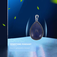 Lapis Lazuli Gemstone Gem Necklace Pendant 1.42x1.02" HOT