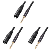 3pcs 6.35 mm 1/4 Inch Male to XLR Male Audio Stereo Mic Cable - Male to XLR Male Balanced Speaker Mic Cable, 1 Meter