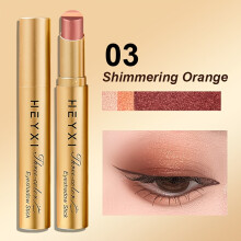 (03) Barra de sombra de ojos tricolor con purpurina |Impermeable, resistente al sudor, mate |Color vivo, iluminador, apto