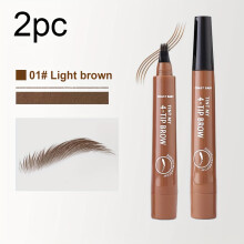 (Light Brown) 2 piezas de cejas de larga duración y a prueba de manchas. Aspecto refinado de larga duración, a prueba de manchas y
