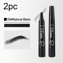 (Black) 2 piezas de cejas de larga duración y a prueba de manchas. Aspecto refinado de larga duración, a prueba de manchas y