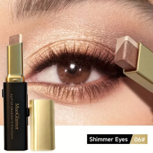 (1pc of 06) Barra de sombra de ojos de 2 colores resistente al agua y de larga duración |Metálico liso de alta pigmentación |Portáti