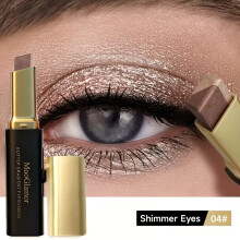 (1pc of 04) Barra de sombra de ojos de 2 colores resistente al agua y de larga duración |Metálico liso de alta pigmentación |Portáti
