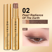 (02) Barra de sombra de ojos tricolor con purpurina |Impermeable, resistente al sudor, mate |Color vivo, iluminador, apto