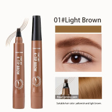 (01#Light Brown) Professioneller ultrafeiner Quadra-Brauenstift |Wasserfest, wischfest, natürlicher 3D-Brauen-Look, definierte Härchen,