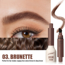 (03) Stylo tampon à sourcils 2 en 1, teinte imperméable, anti-taches, longue durée, cheveux naturels comme les sourcils,