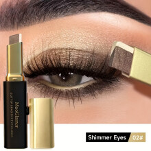 (1pc of 02) Barra de sombra de ojos de 2 colores resistente al agua y de larga duración |Metálico liso de alta pigmentación |Portáti