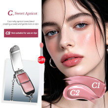 (03  Silicone Lip Brush) Pulsera en barra multiusos de rubor de dos colores: duradera, resistente al agua y al sudor, se mantiene en su sitio