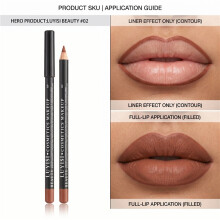 (02) Lip Liner Pencil, Matte Waterproof Long Lasting Smudge Proof, High Pigmented Smooth Creamy Non-Stick Non-Fade, for