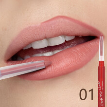 (01) 2-in-1 Waterproof Lip Liner | Matte Lipstick Pencil | Nude Pink Purple Lips Outline Makeup Crayon Stick Lip Tint Line Co