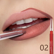 (02) 2-in-1 Waterproof Lip Liner | Matte Lipstick Pencil | Nude Pink Purple Lips Outline Makeup Crayon Stick Lip Tint Line Co