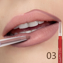 (03) 2-in-1 Waterproof Lip Liner | Matte Lipstick Pencil | Nude Pink Purple Lips Outline Makeup Crayon Stick Lip Tint Line Co