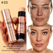 (03) Waterdichte Rose Golden tweekoppige Foundation Stick |Matte concealerborstel met volledige dekking, dekking van vlekken