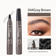 (04#Gray Brown) Professioneel ultrafijn Quadra-wenkbrauwpotlood |Waterdicht, veegvast, 3D natuurlijke wenkbrauwlook, gedefinieerde