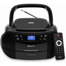 DAB+ Boombox CD Player & Cassette USB Remote Control Dual Alarm Denver TDC-280