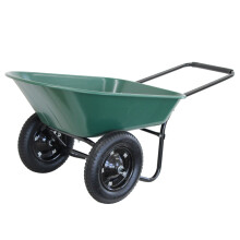 Oypla Heavy Duty Plastic Two Wheeled 70L Wheelbarrow with Pneumatic Tyre