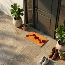 Coir Doormat, 60x40 cm, Dirt-Trapping, Decorative Design
