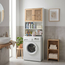 Washing Machine Cabinet, 2 Doors, Adjustable Shelves