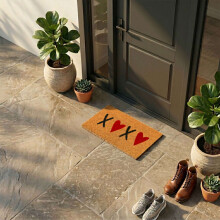 Coir Doormat, 60x40 cm, Decorative Design
