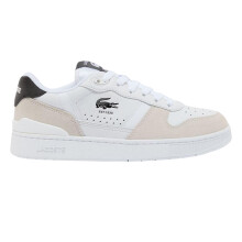 (3.5 UK, White/Black) Lacoste Womens/Ladies T-Clip Set Leather Trainers