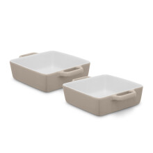 Barbary & Oak Nattura Set of Two 20.5cm Square Baking Dishes, Cashmere, BO875024CSH