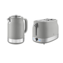 Swan Retro Kitchen Set, 1.7L Rapid Boil Kettle and 2-Slice Toaster, Grey, EEJB373
