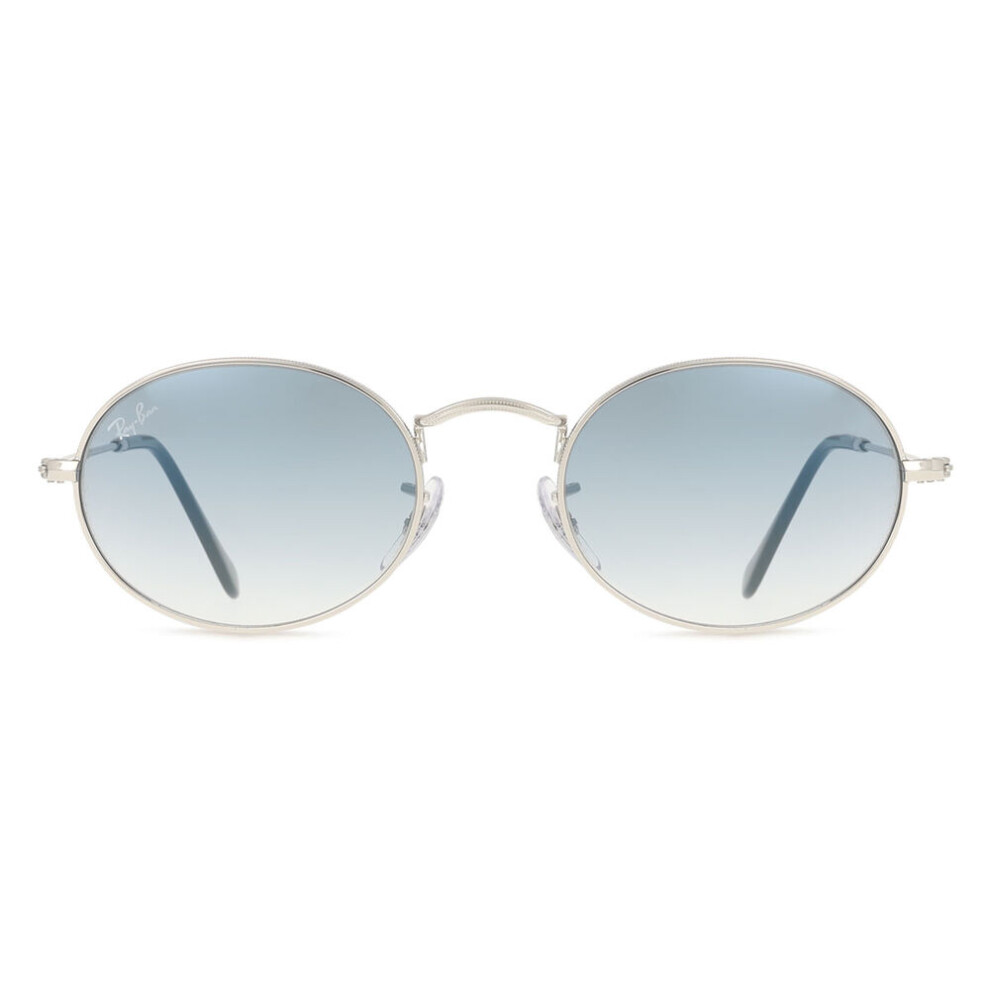 RAY BAN 0RB 3547 Oval Sunglasses 51 003/3F Silver/Blue Fade - Image 6
