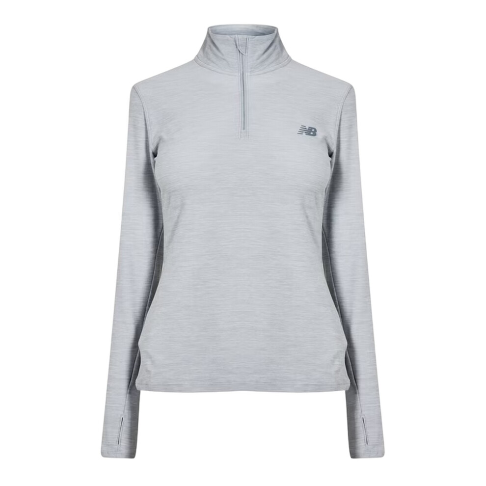 New Balance (8 Uk, Grey) Womens/Ladies Space Dye Quarter Zip Running Track Top