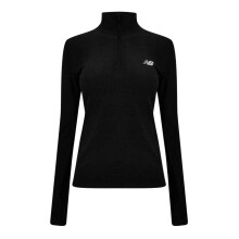 (16 UK, Black) New Balance Womens/Ladies Space Dye Quarter Zip Running Track Top