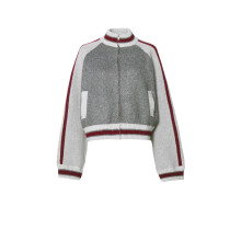 (12 UK, Cobblestone Heather) Guess Womens/Ladies Embroidered Logo Full Zip Raglan Sweater Top