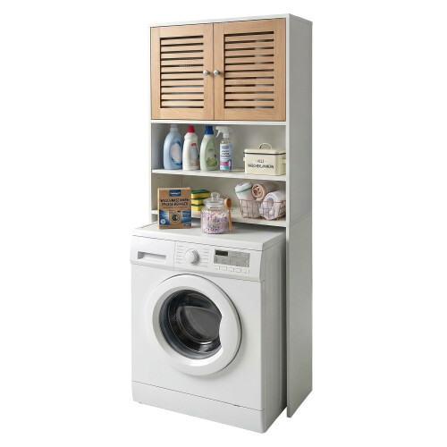 Washing Machine Cabinet, 2 Doors, Adjustable Shelves 1