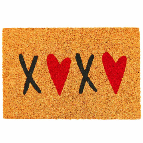 Coir Doormat, 60x40 cm, Decorative Design 1