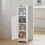 White Narrow Bathroom Cabinet with Adjustable Shelves 3