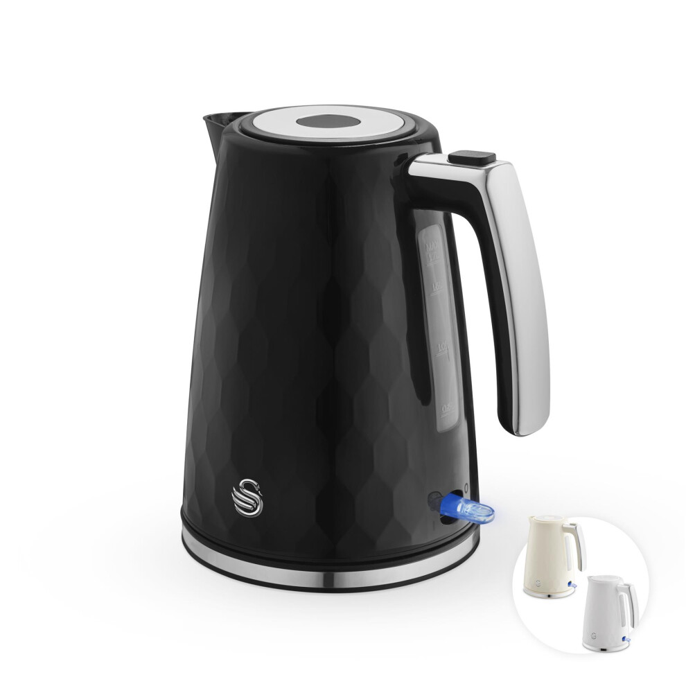Swan Unisex Black Hexton 1.7L 3Kw Kettle With Chrome Accents - Image 3