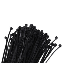 100pcs Zip Wrap TIES Cable Ties Wire Straps PLASTIC Hook Self-Locking Nylon Main Color: Black Size: 4X300mm