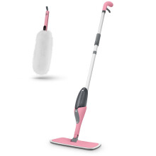 Swan x Lynsey Queen of Clean Spray Mop & Ultra-Fine Microfibre Duster Set, Pink, EEJB379