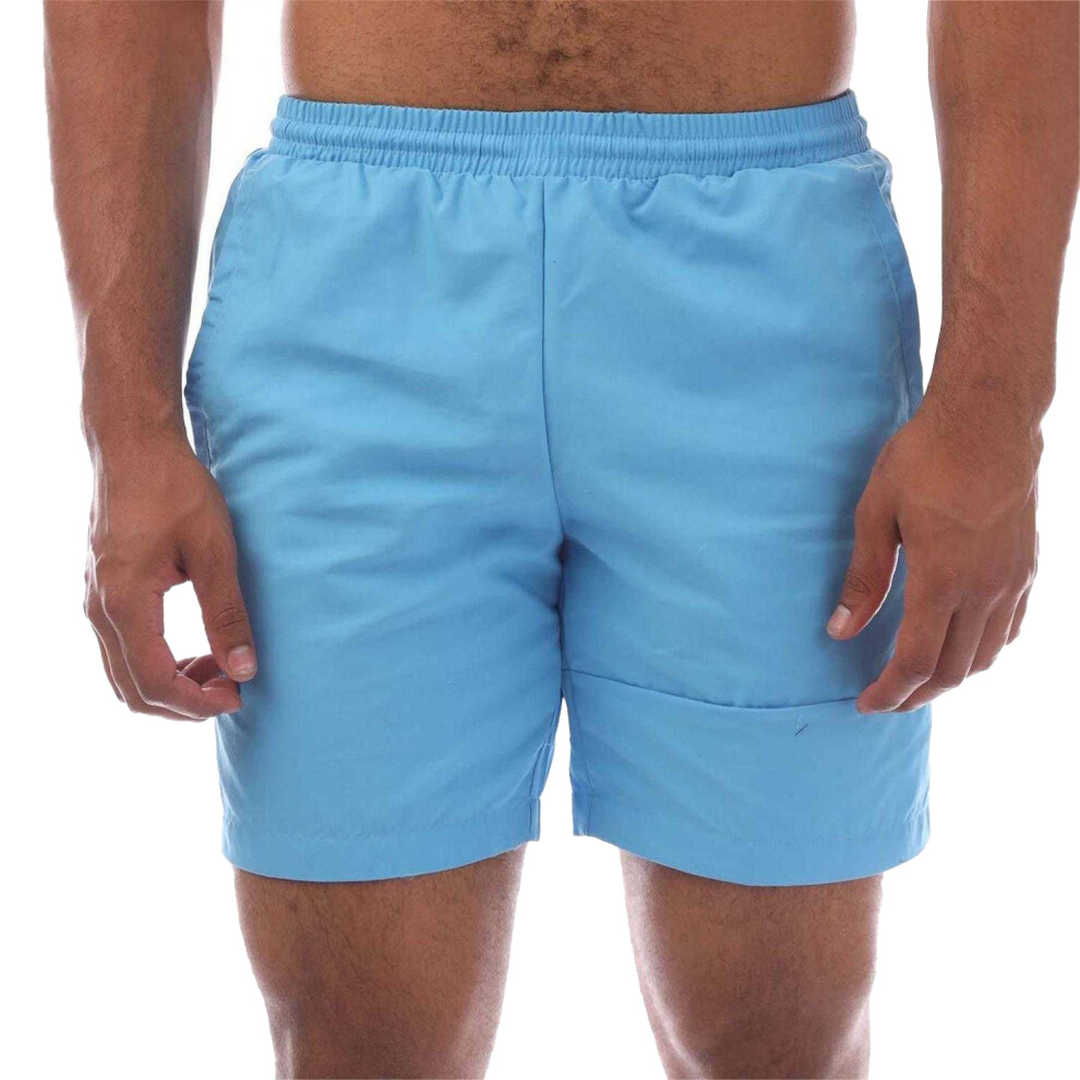 Adidas (M, Blue) Mens Originals 3 Stripes Regular Swim Shorts