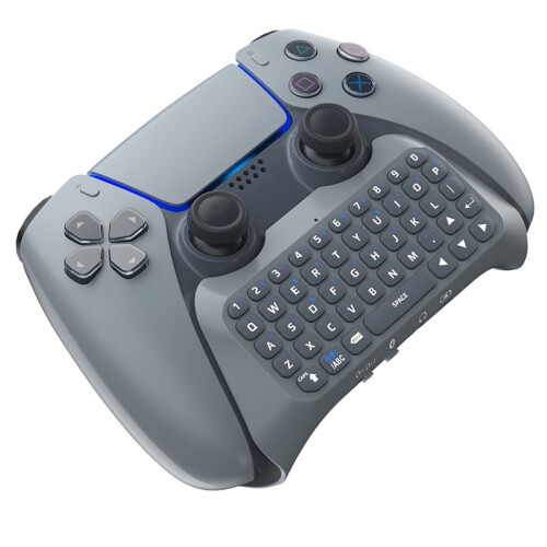 3.5mm Gaming Wireless Keyboard 3.0 Controller Pad for PS5 DualSense Gamepad Mount  Keypad Built-in Speaker Grey