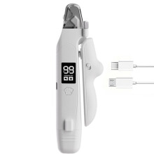 2 in 1 Electric Pet Nail Trimmer with LED Lights, Quiet Dog Nail Grinder USB Rechargeable, 2-Speed Nail Clipper Grinder