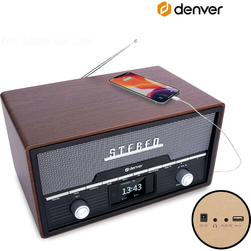 Denver DAB+ Radio CD Player with Bluetooth Clock Alarm & Remote Denver MDA-525 2
