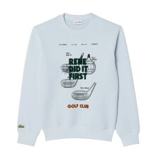 (XS, Blue) Lacoste Mens Printed Pique Sweatshirt