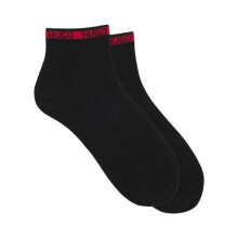 (9 UK-11 UK, Black) Hugo Mens Cotton Blend Ankle Socks (Pack of 2)