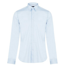 (17.5in, Ice Blue) Ted Baker Mens Islass Slim Long-Sleeved Shirt