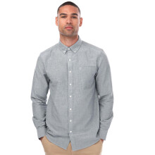 (S, Navy) Farah Mens Drayton Long-Sleeved Shirt