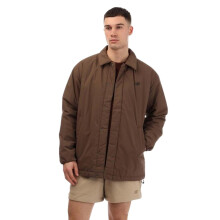 (M, Brown) New Balance Mens Recycled Relaxed Fit Coach Jacket