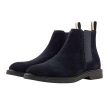 (6 UK, Dark Blue) Boss Mens Embossed Suede Stitch Detail Chelsea Boots