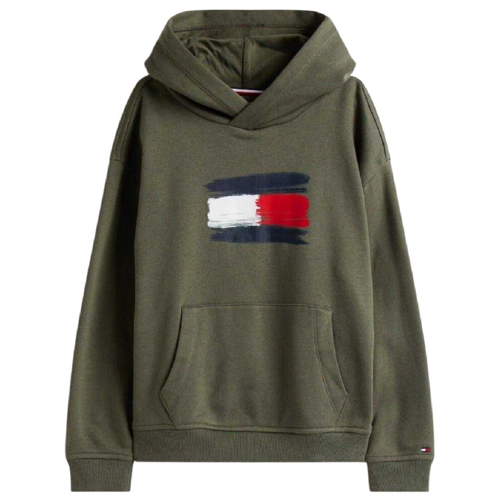Tommy Hilfiger (13 Years, Pewter) Childrens/Kids Flag Logo Drawstring Hoodie