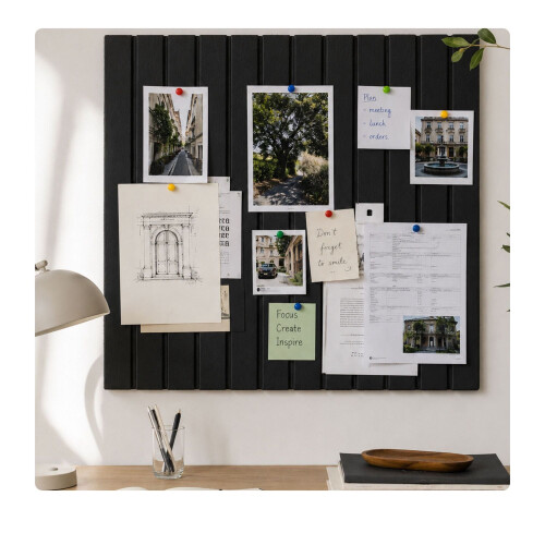 Self-Adhesive Black Felt Pinboard, 40 x 60 cm