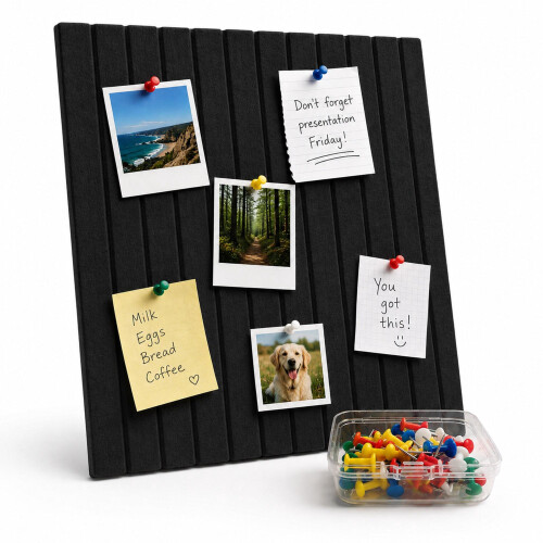 Self-Adhesive Black Felt Pinboard, 40 x 60 cm 1