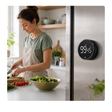 Digital Kitchen Timer, LED Display, Black, Magnetic